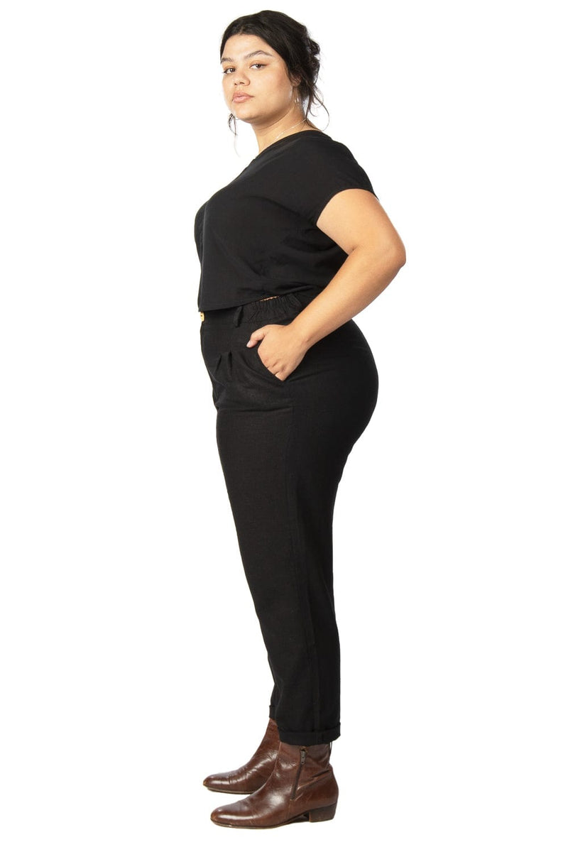 Dolman Top in Black Challis-zoom-