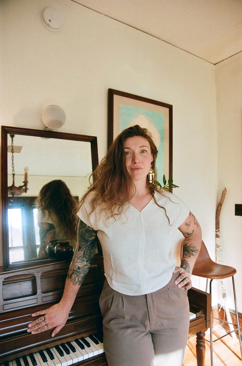 Dolman Top in Oat Linen-zoom-