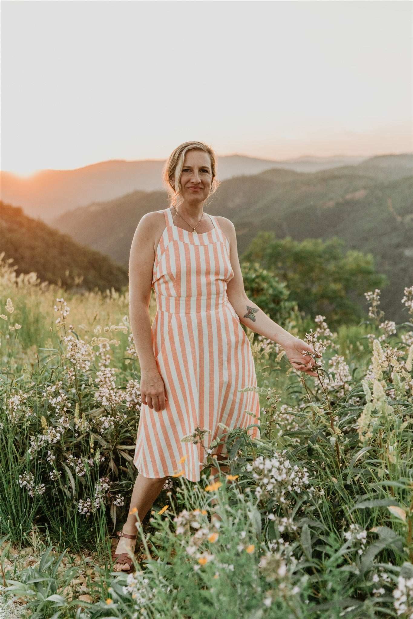 Juniper Dress in Pink Stripe - Aware House - Field Day - 