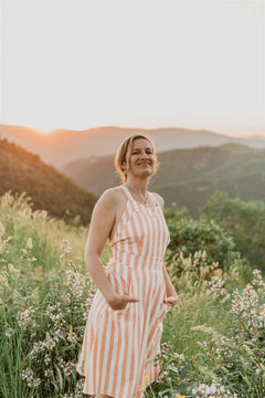Juniper Dress in Pink Stripe - Aware House - Field Day - 