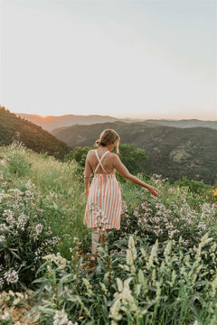 Juniper Dress in Pink Stripe - Aware House - Field Day - 