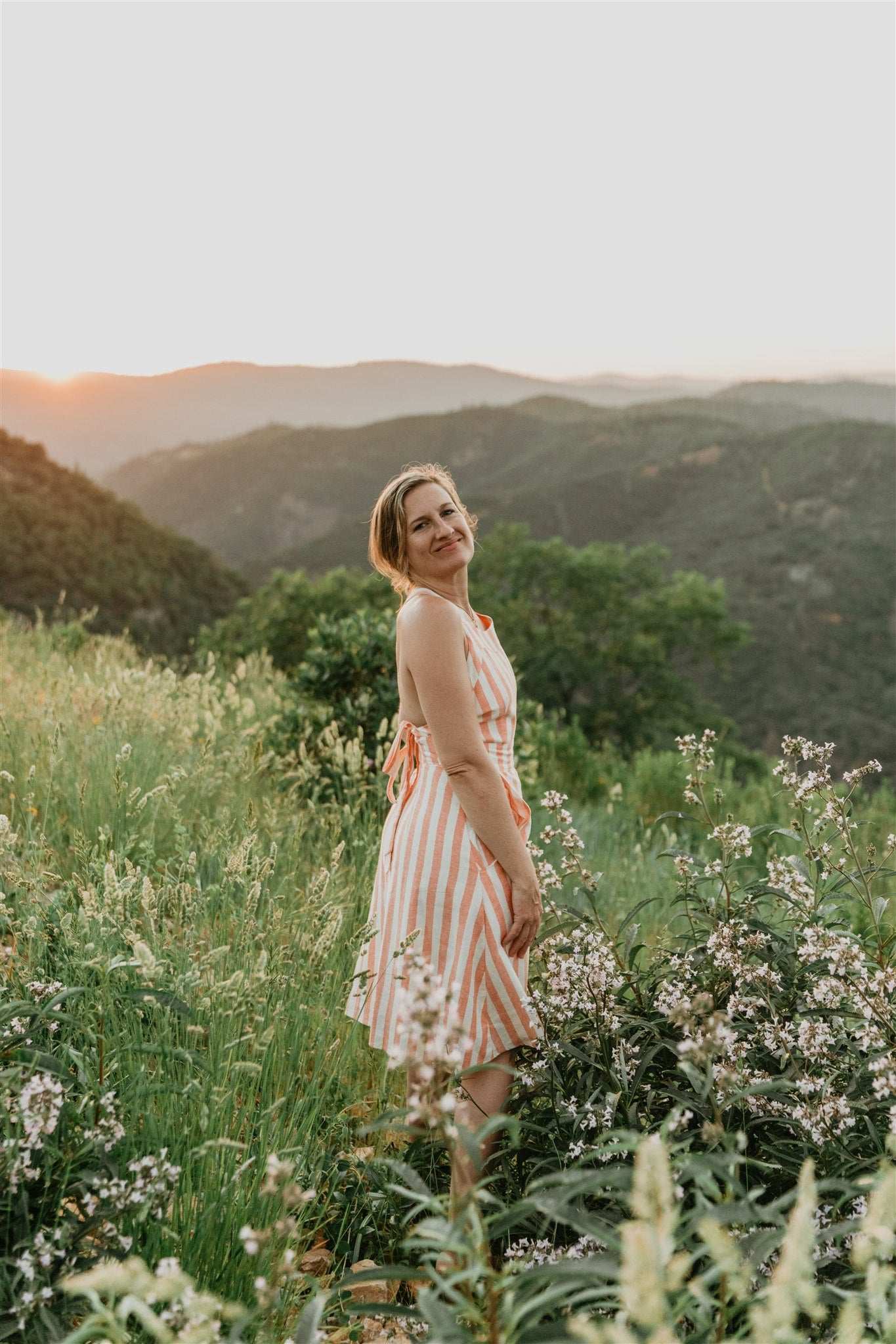 Juniper Dress in Pink Stripe - Aware House - Field Day - 