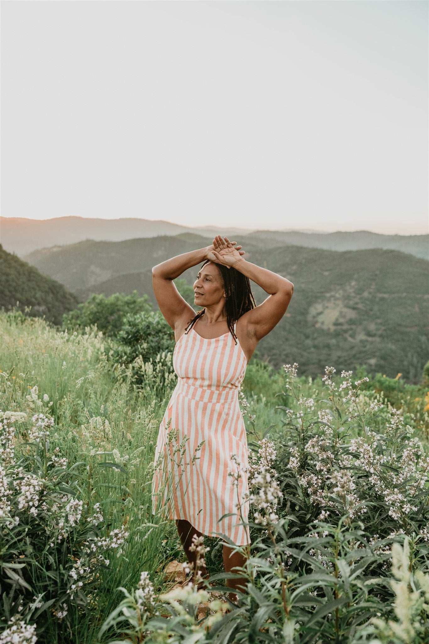 Juniper Dress in Pink Stripe - Aware House - Field Day - 