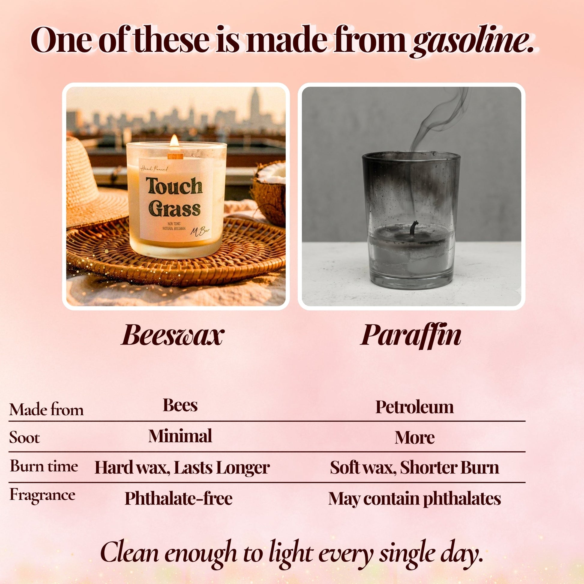 Touch Grass Beeswax Candle-5