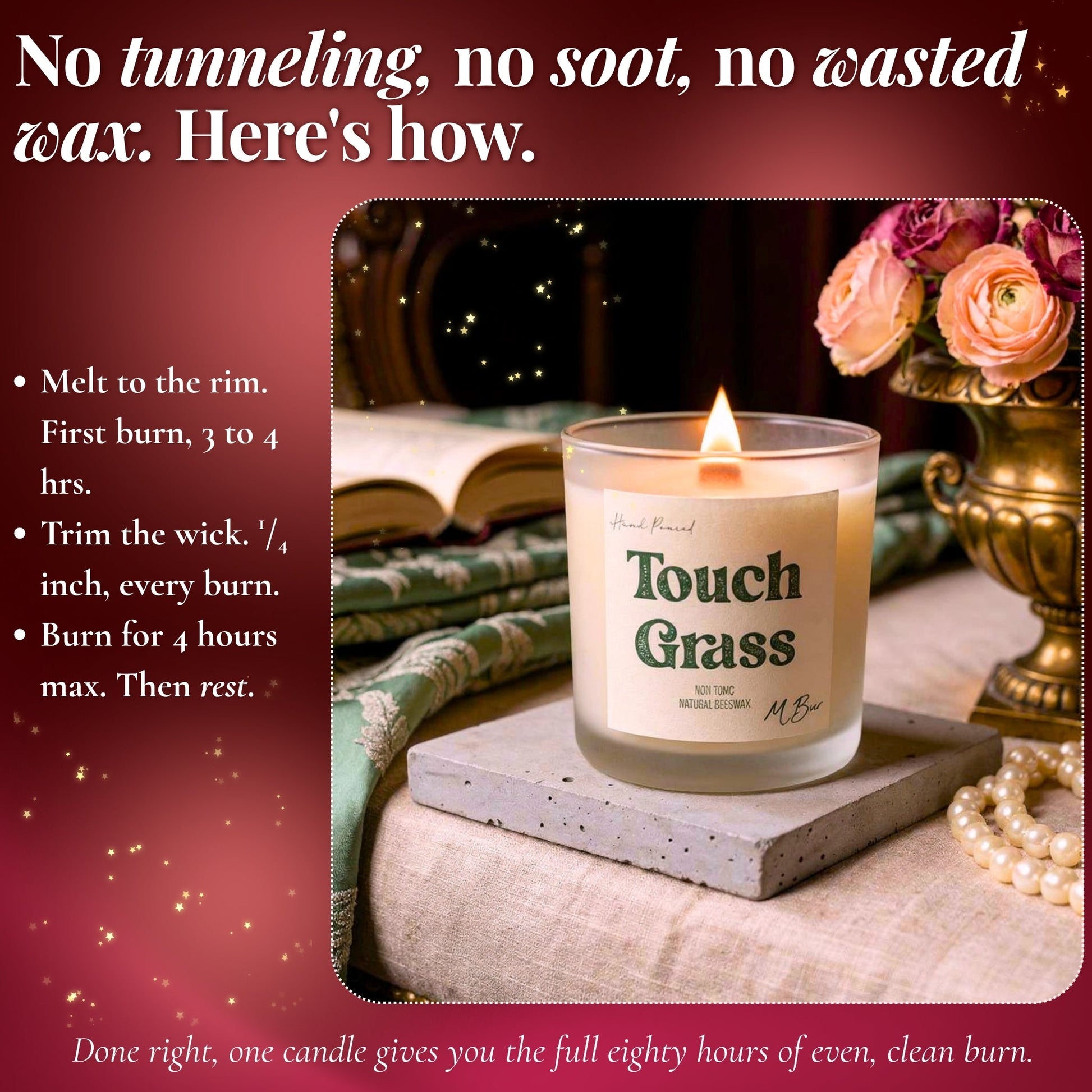 Touch Grass Beeswax Candle-12