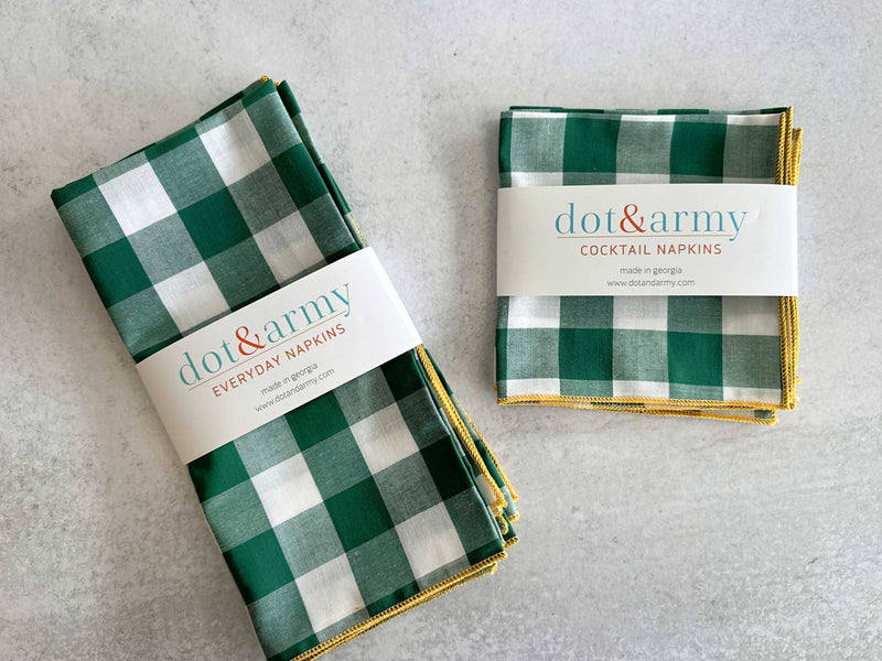 Gingham Check Cloth Napkins | Set of Four-zoom-