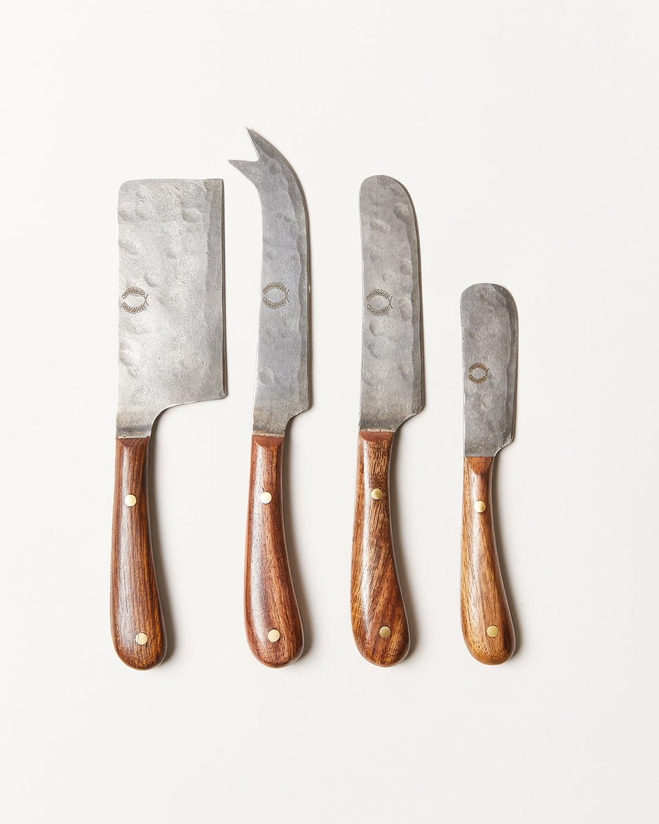 Artisan Forged Cheese Knives Set of Four - Aware House - Farmhouse Pottery - 