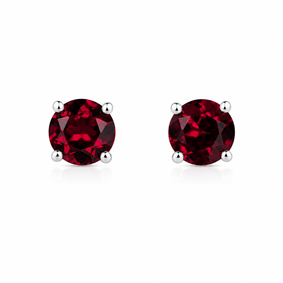 Oval Birthstone Stud Earrings-zoom-5