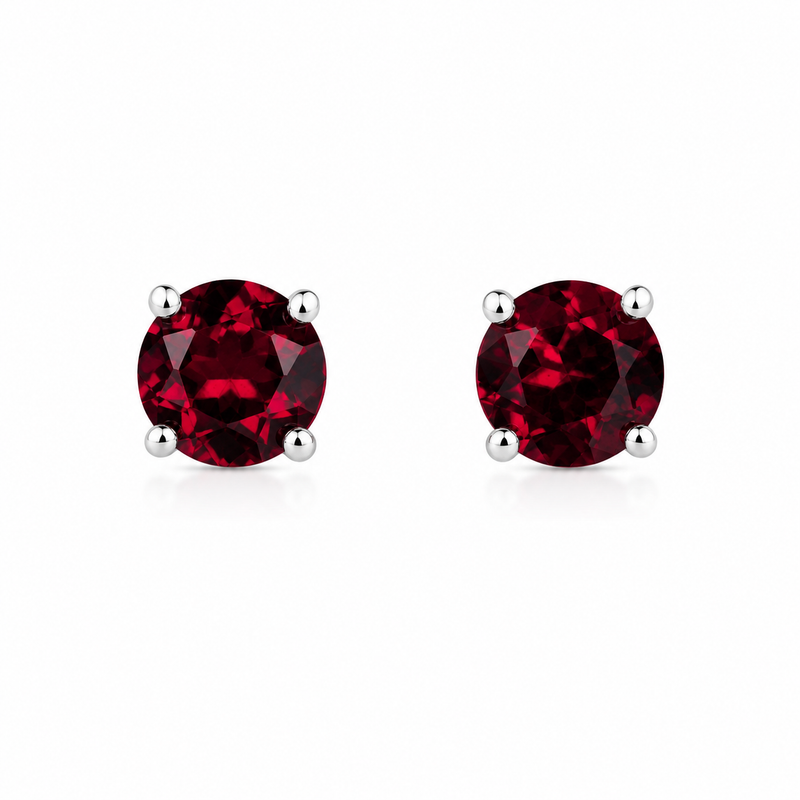 Oval Birthstone Stud Earrings-zoom-