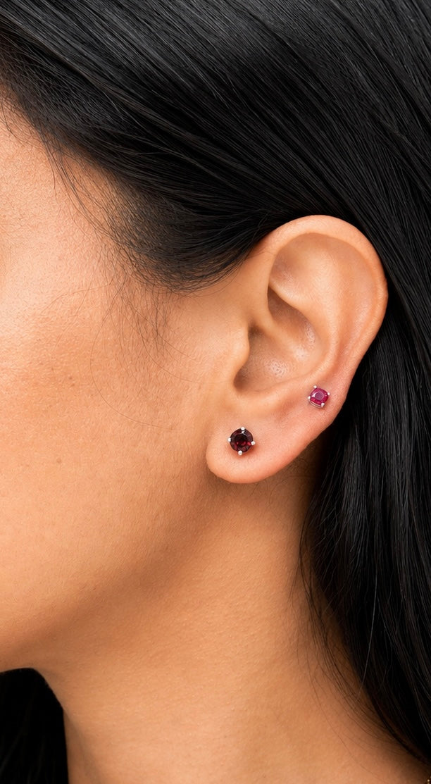 Oval Birthstone Stud Earrings-6