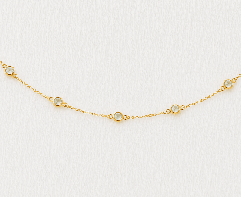 March Birthstone Aquamarine Bracelet | Sterling Silver & Gold Gemstone Jewelry-zoom-