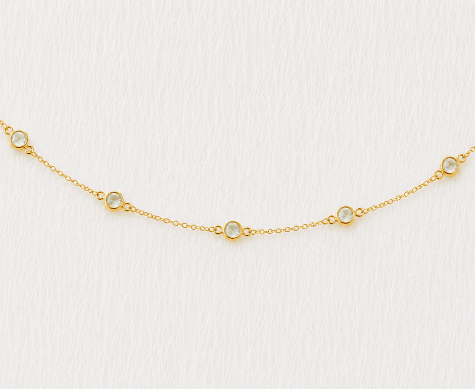 March Birthstone Aquamarine Bracelet | Sterling Silver & Gold Gemstone Jewelry - Aware House