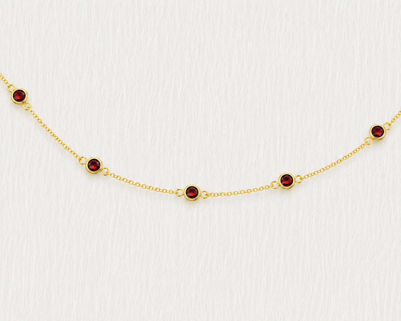 January Birthstone Garnet Bracelet | Sterling Silver & Gold Gemstone Jewelry