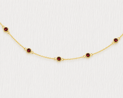 January Birthstone Garnet Bracelet | Sterling Silver & Gold Gemstone Jewelry - Aware House