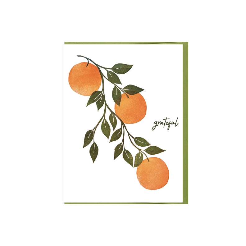 Grateful Citrus Branch Thank You Card
