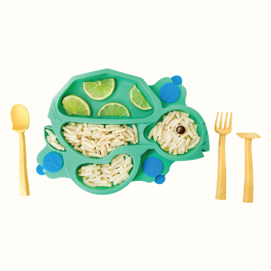 Turtle Training Plate and Utensils - Aware House - Constructive Eating -