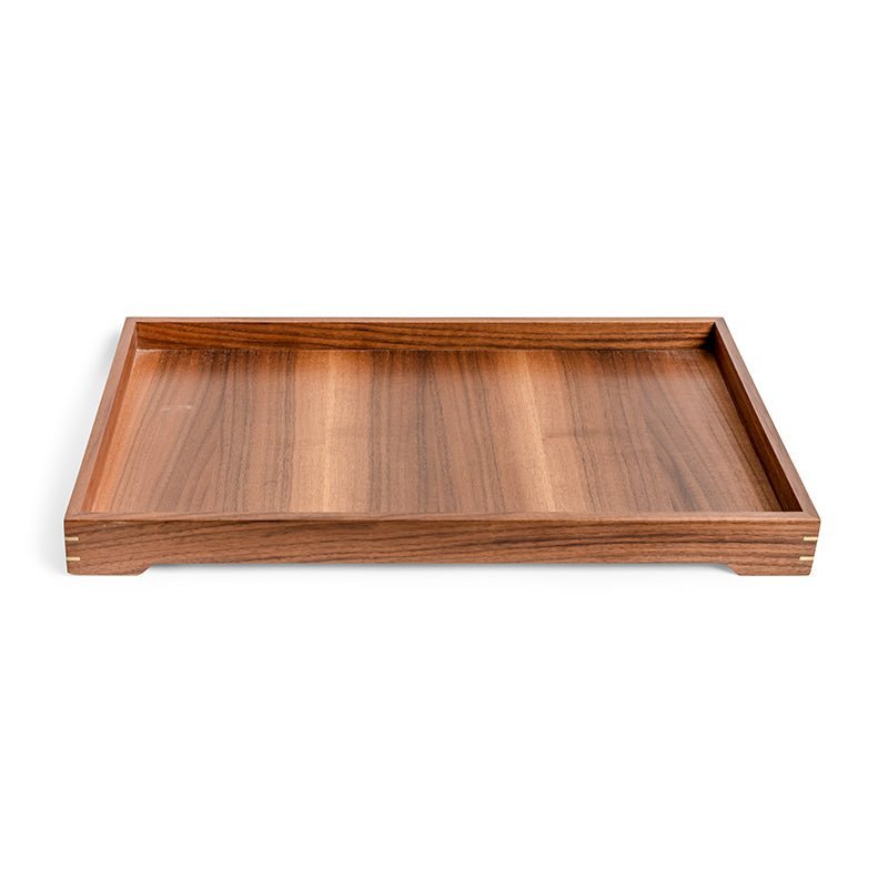 Modern Wooden Tray with Brass Details - Aware House