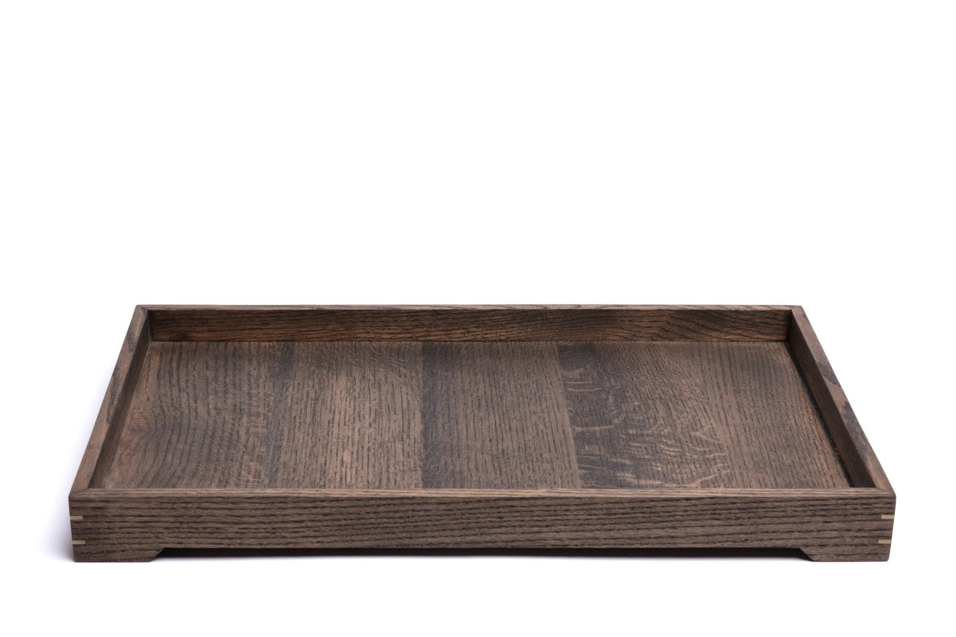 Modern Wooden Tray with Brass Details-5