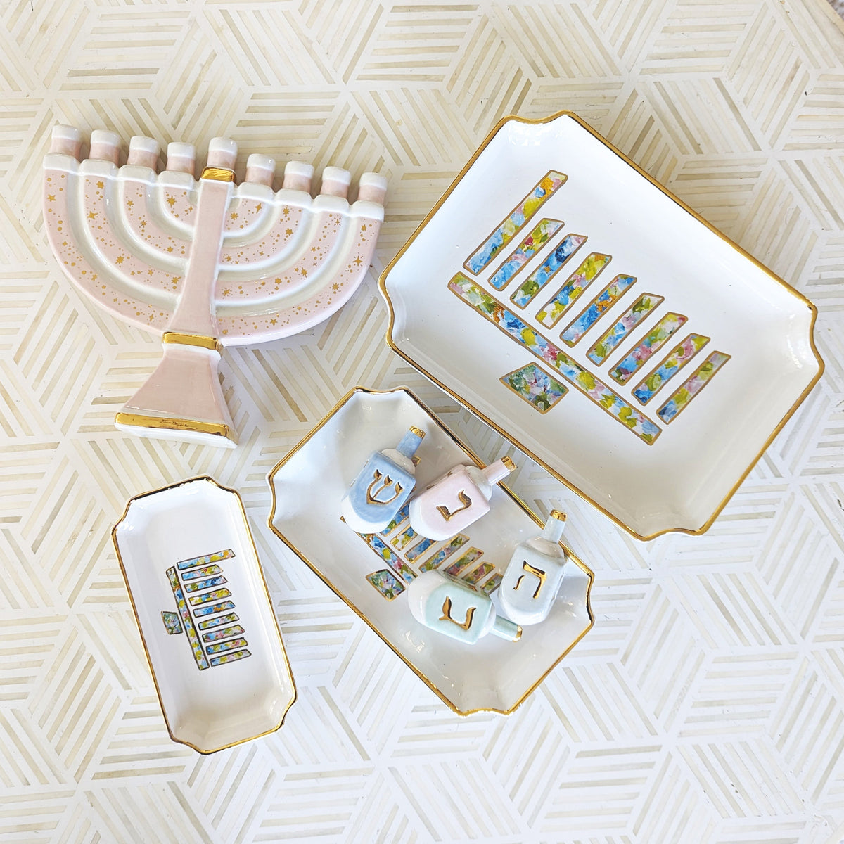 Shimmering Stars Menorah with 22K Gold Accents-zoom-7
