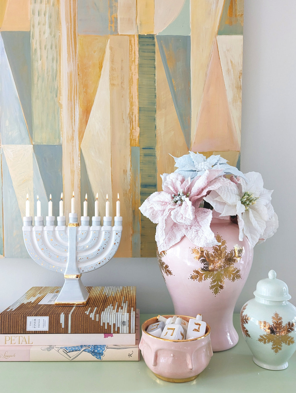 Shimmering Stars Menorah with 22K Gold Accents-5