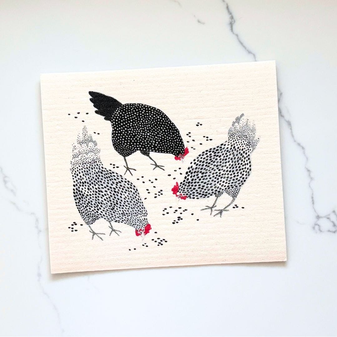 Happy Chickens Swedish Dishcloth-zoom-4