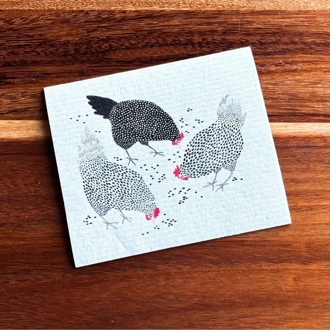 Happy Chickens Swedish Dishcloth-zoom-2