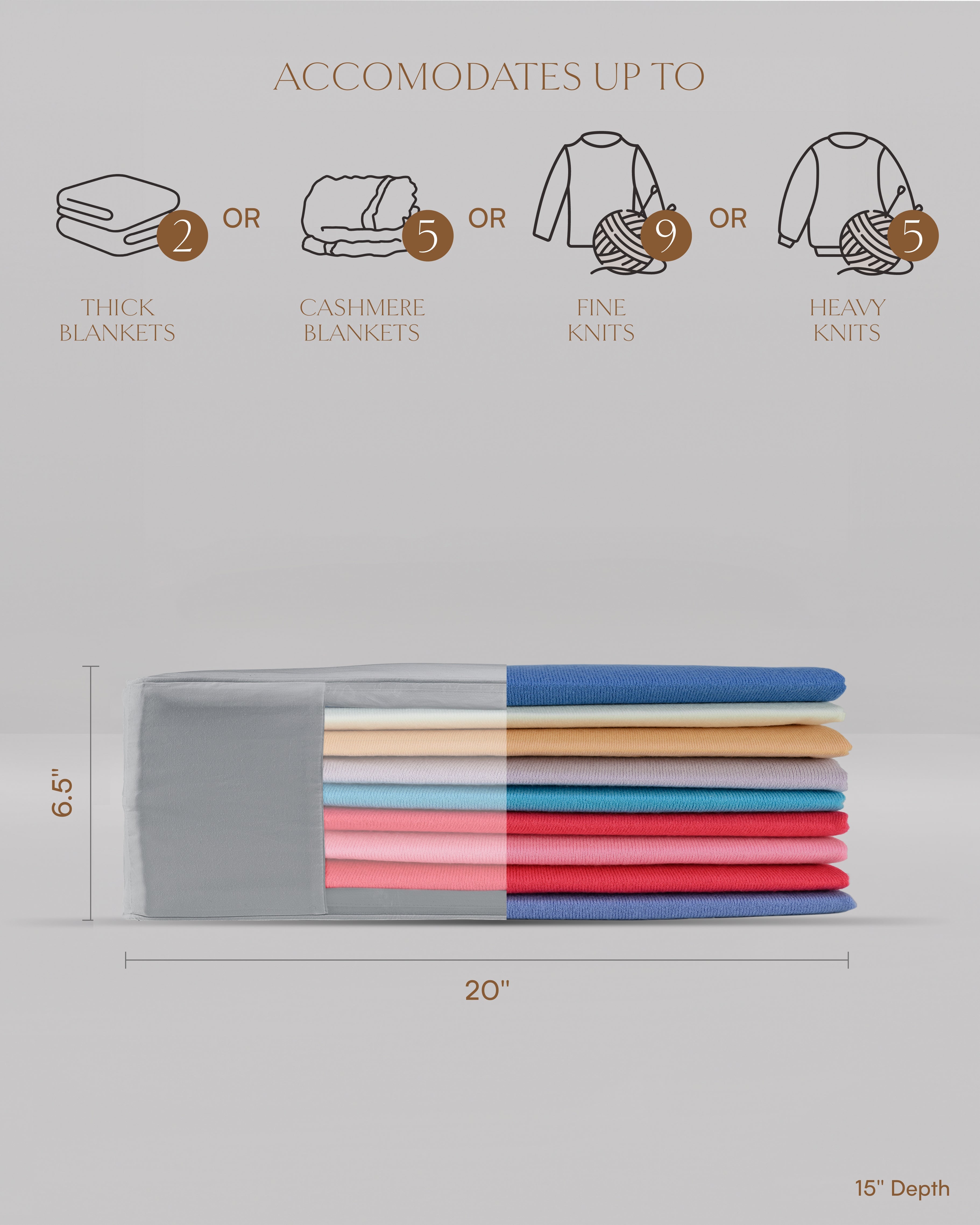 Double Extra Large Organic Cotton Storage Bag | Gray-zoom-2
