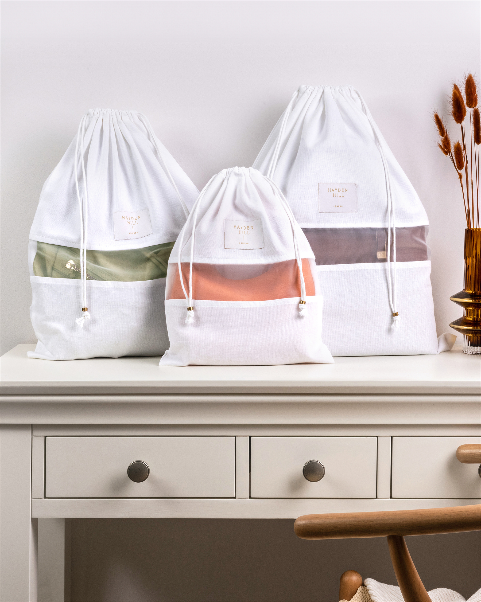 Mixed Organic Cotton Dust Bags | Set of Three-zoom-1