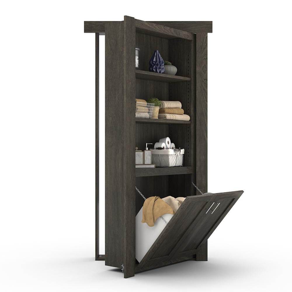 Hidden Flush Mount Maple Hamper Door-zoom-3