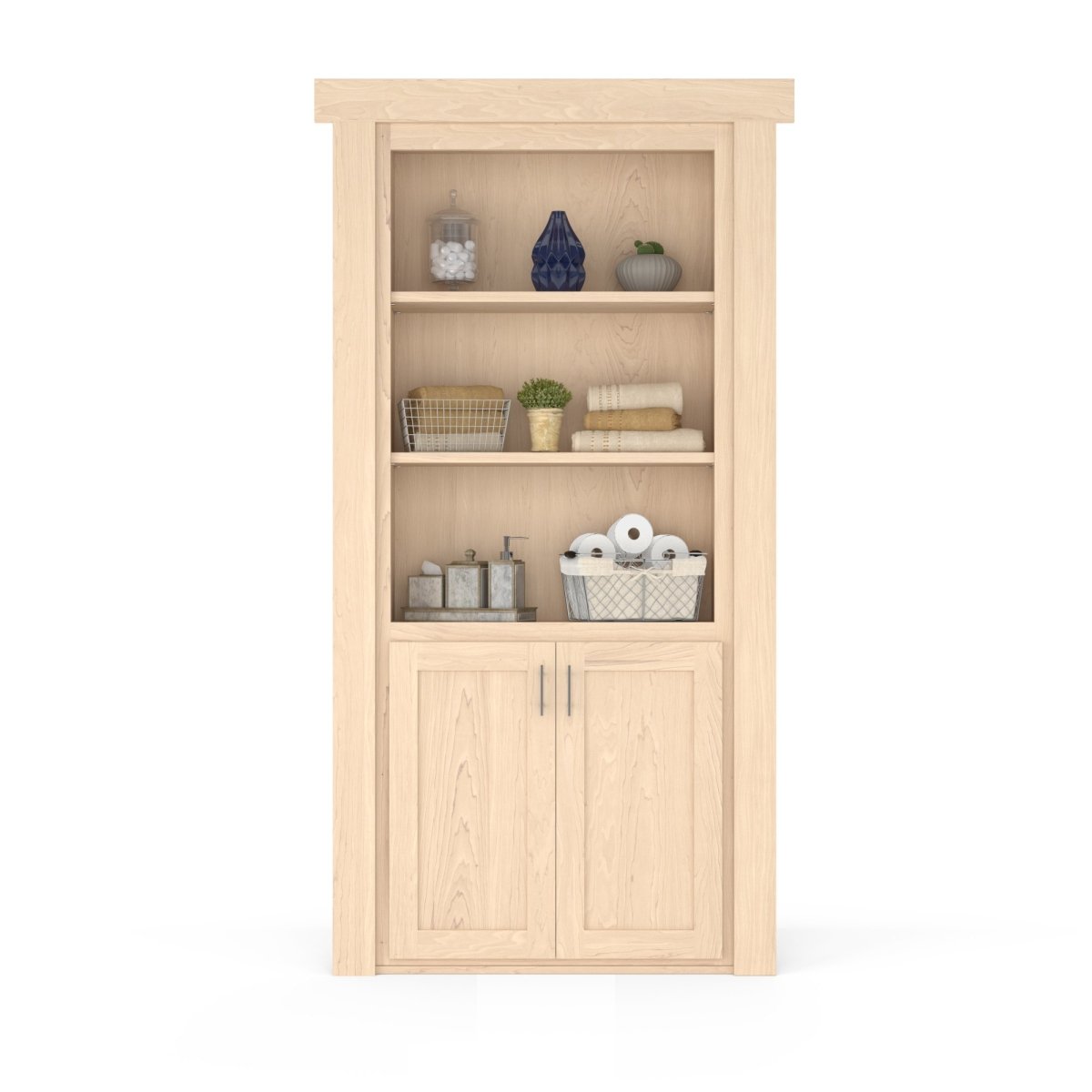 Hidden Flush Mount Maple Hamper Door-zoom-7