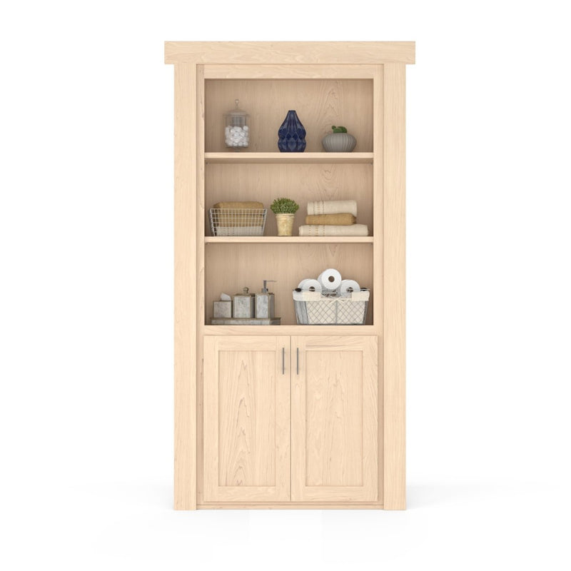 Hidden Flush Mount Maple Hamper Door-zoom-