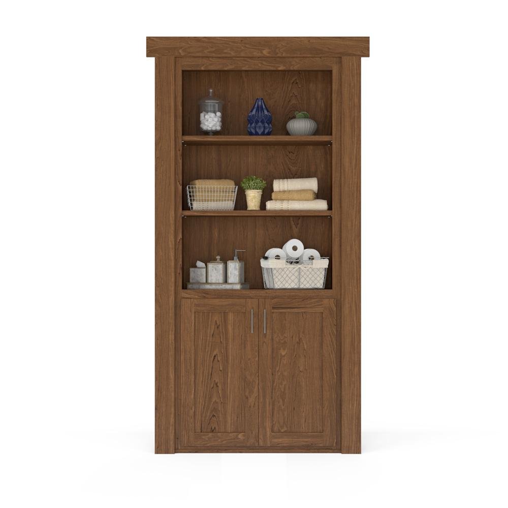 Hidden Flush Mount Maple Hamper Door-10
