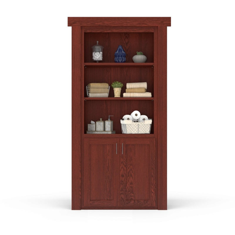 Hidden Flush Mount Oak Hamper Door-zoom-