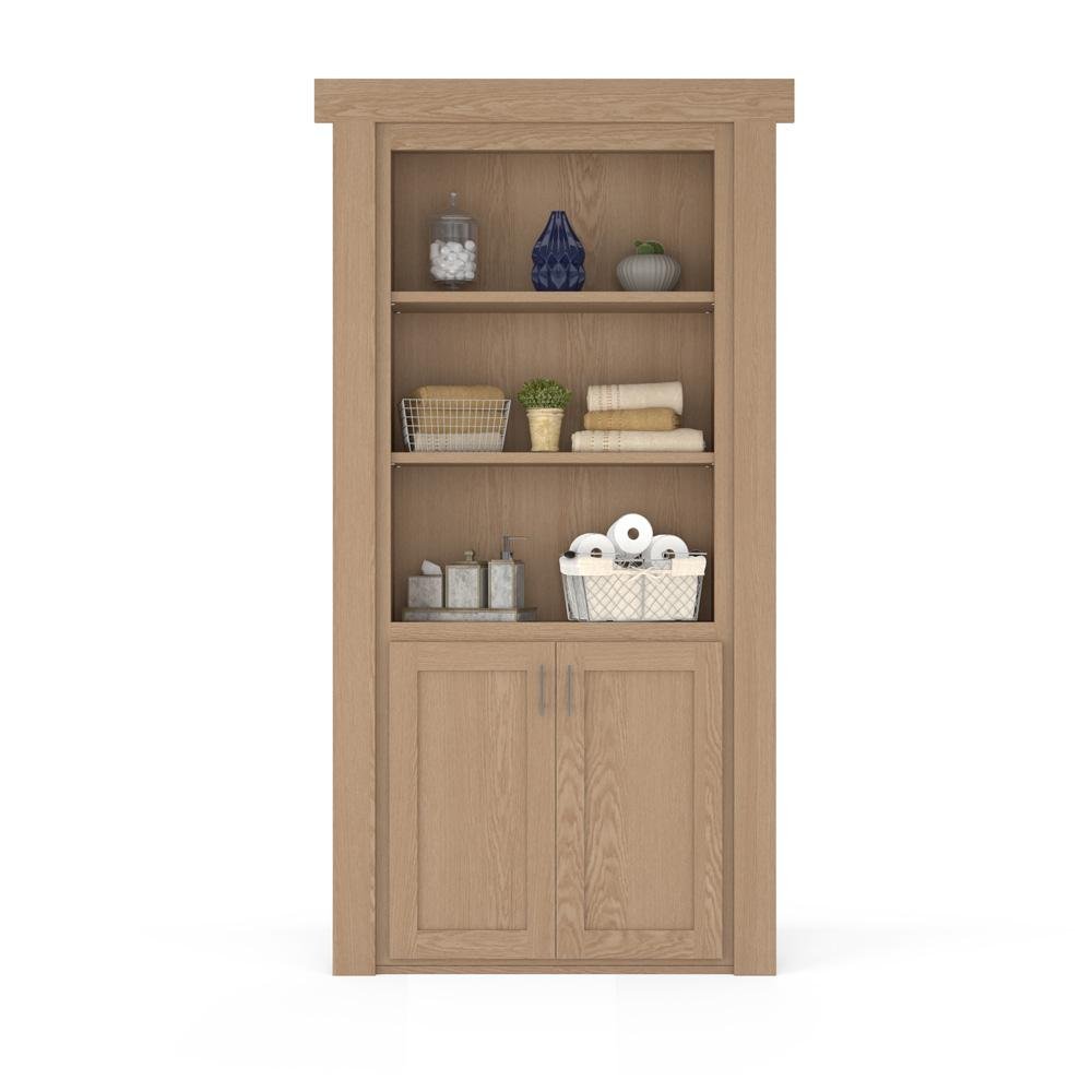 Hidden Flush Mount Oak Hamper Door-7