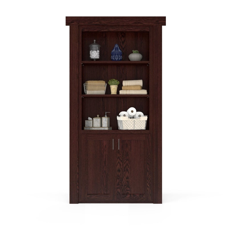 Hidden Flush Mount Oak Hamper Door-zoom-