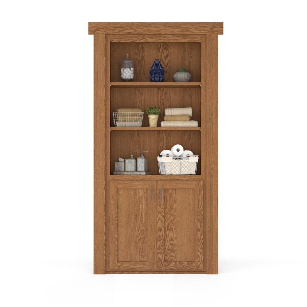 Hidden Flush Mount Oak Hamper Door-zoom-8