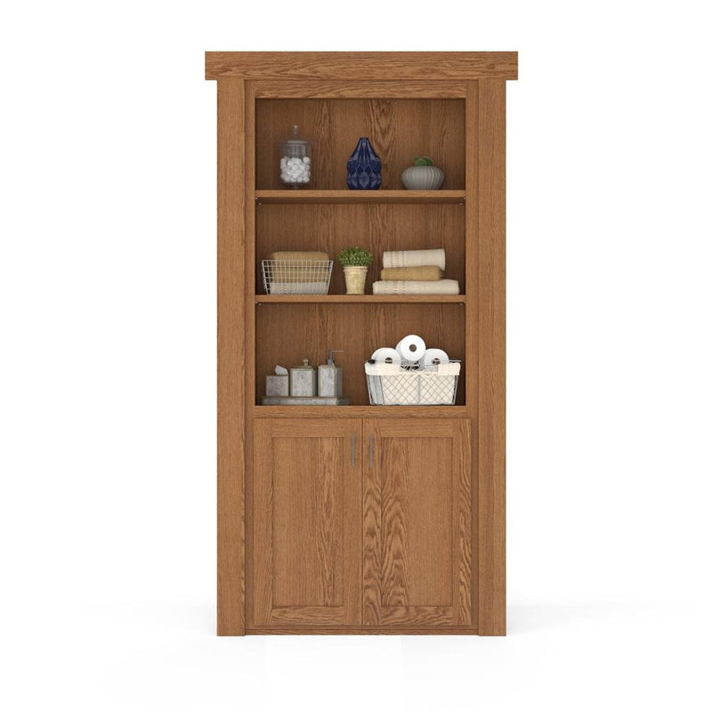 Hidden Flush Mount Oak Hamper Door-zoom-