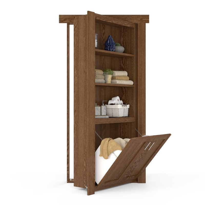 Hidden Flush Mount Oak Hamper Door-zoom-