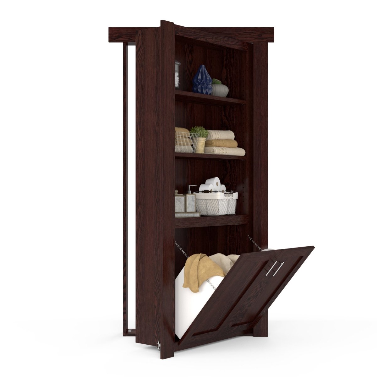 Hidden Flush Mount Oak Hamper Door-zoom-6