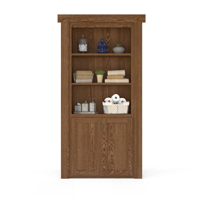 Hidden Flush Mount Oak Hamper Door-zoom-