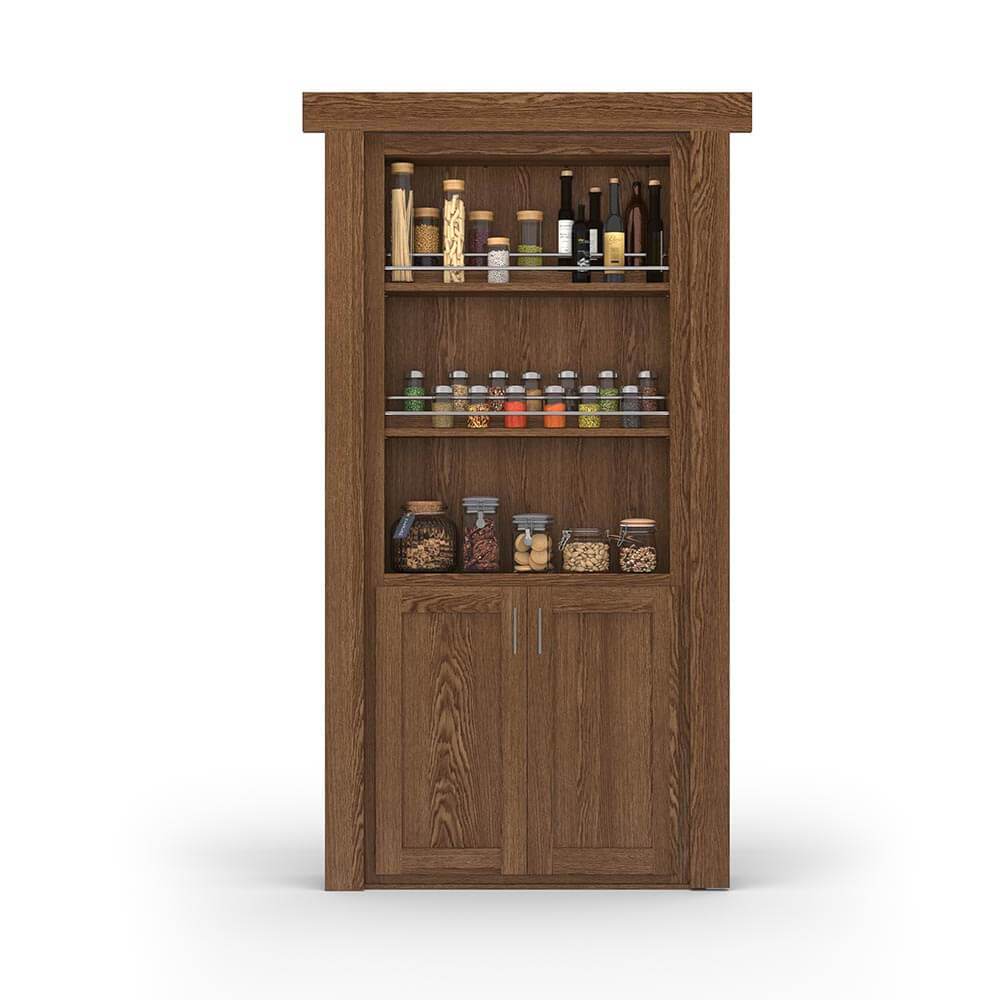 Hidden Flush Mount Oak Spice Rack Door-zoom-10