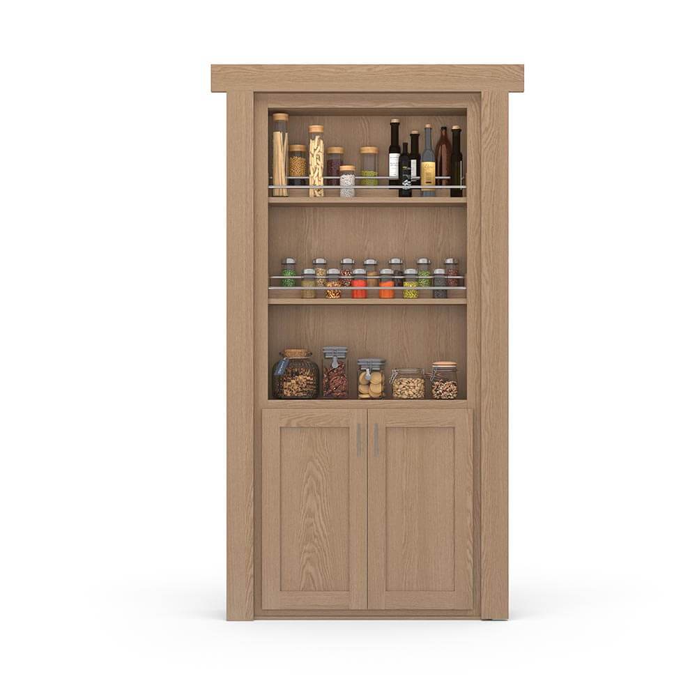Hidden Flush Mount Oak Spice Rack Door-zoom-7