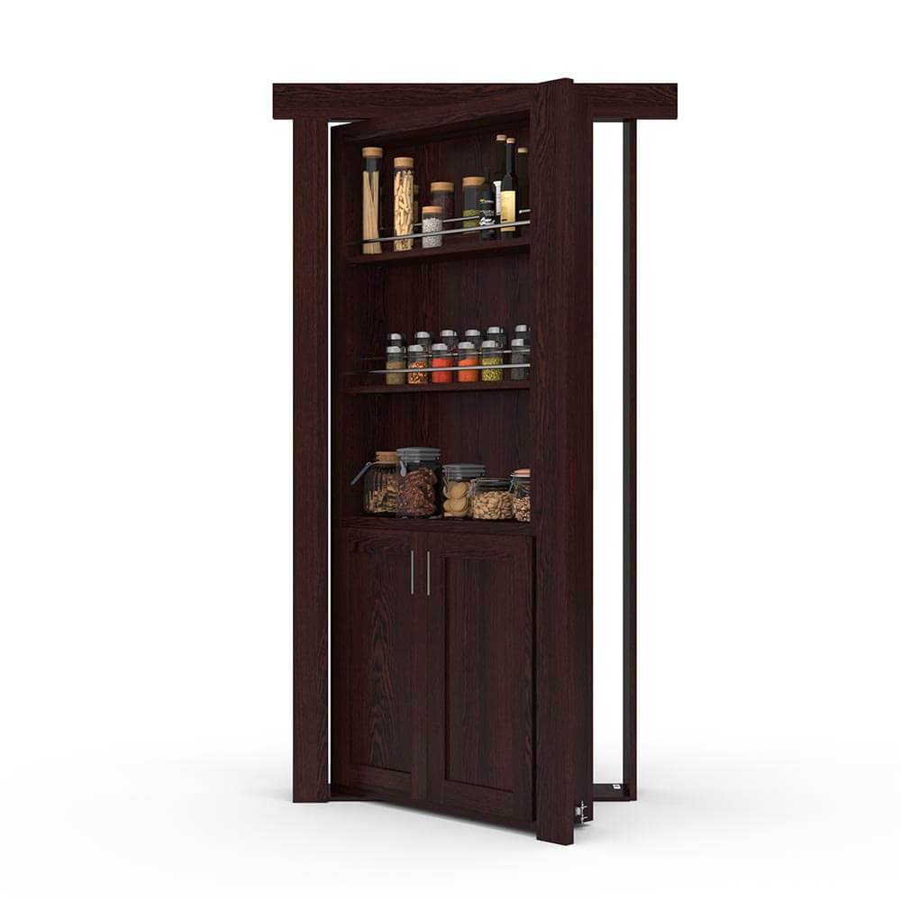 Hidden Flush Mount Oak Spice Rack Door-zoom-6