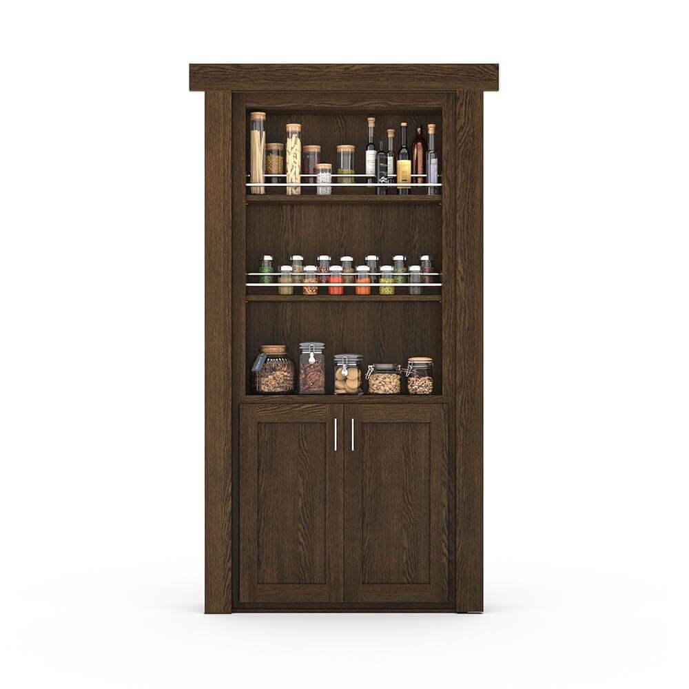Hidden Flush Mount Oak Spice Rack Door-zoom-12