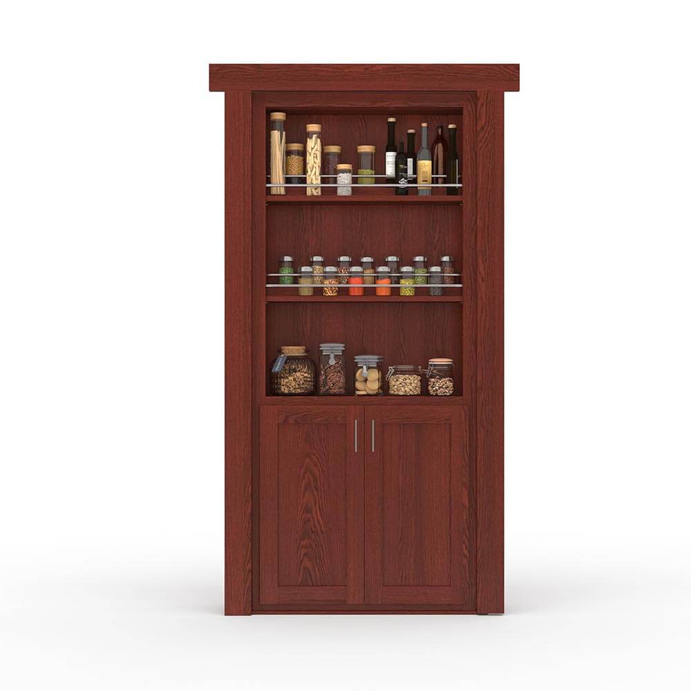 Hidden Flush Mount Oak Spice Rack Door-9