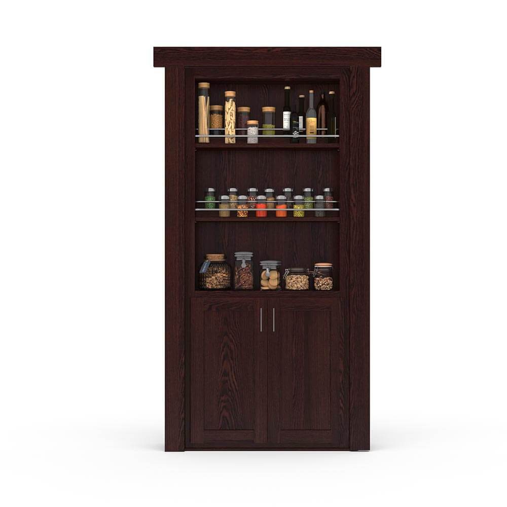 Hidden Flush Mount Oak Spice Rack Door-zoom-11