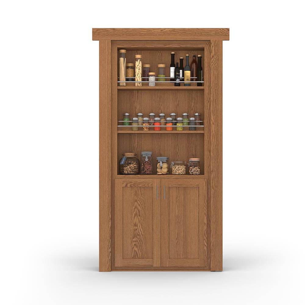 Hidden Flush Mount Oak Spice Rack Door-zoom-8