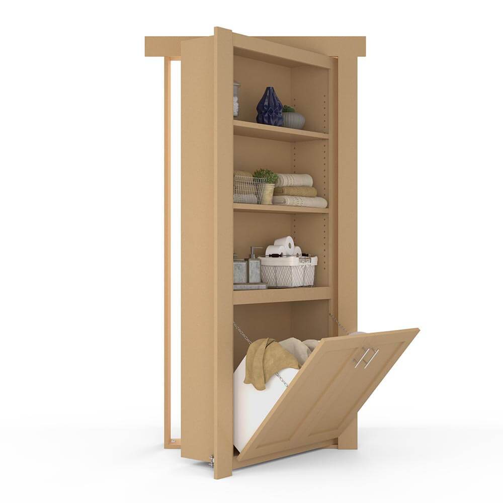 Hidden Flush Mount Paint Grade Hamper Door-zoom-1