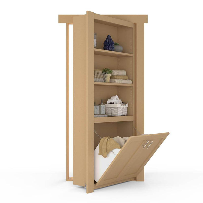 Hidden Flush Mount Paint Grade Hamper Door-zoom-