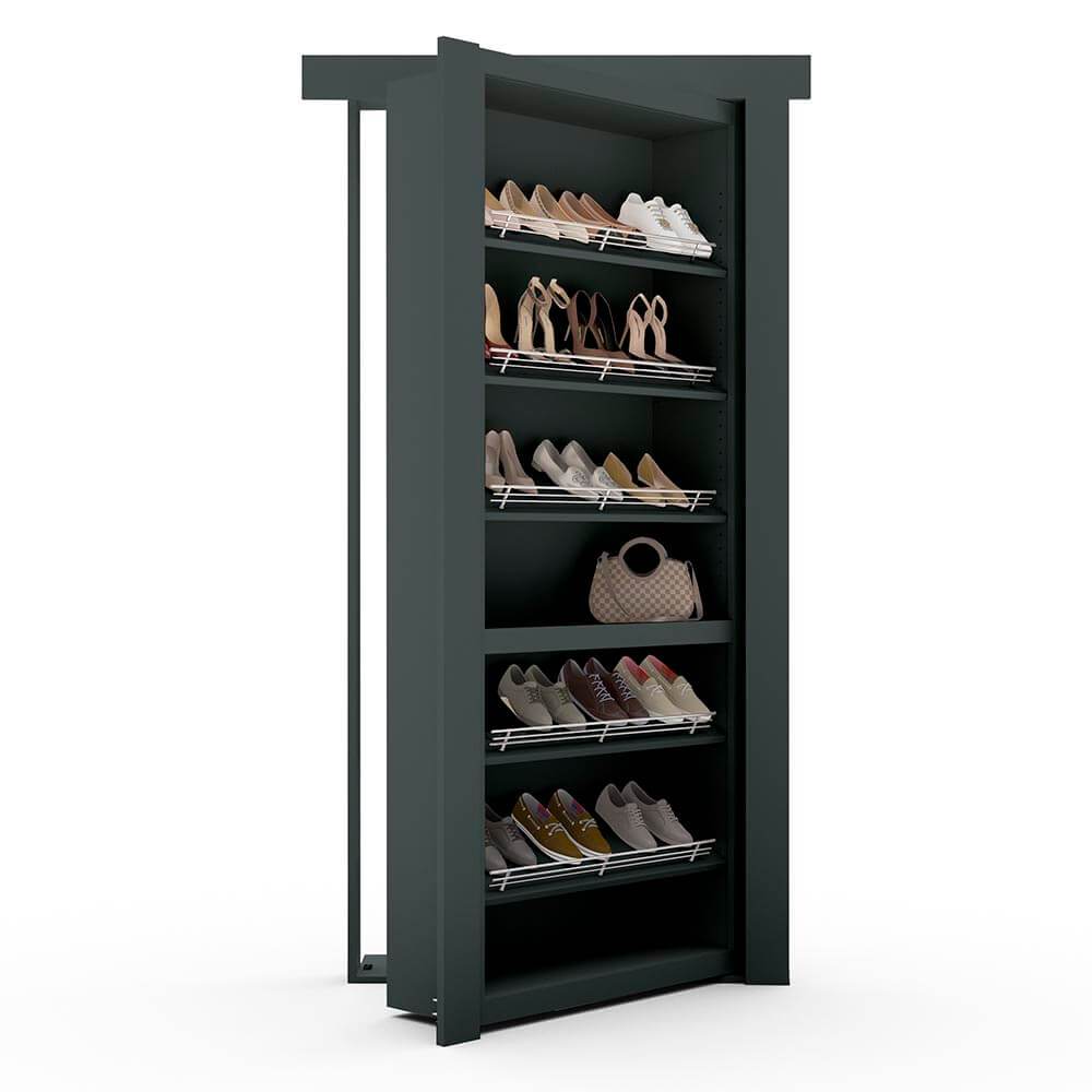 Hidden Flush Mount Paint Grade Shoe Rack Door-zoom-5